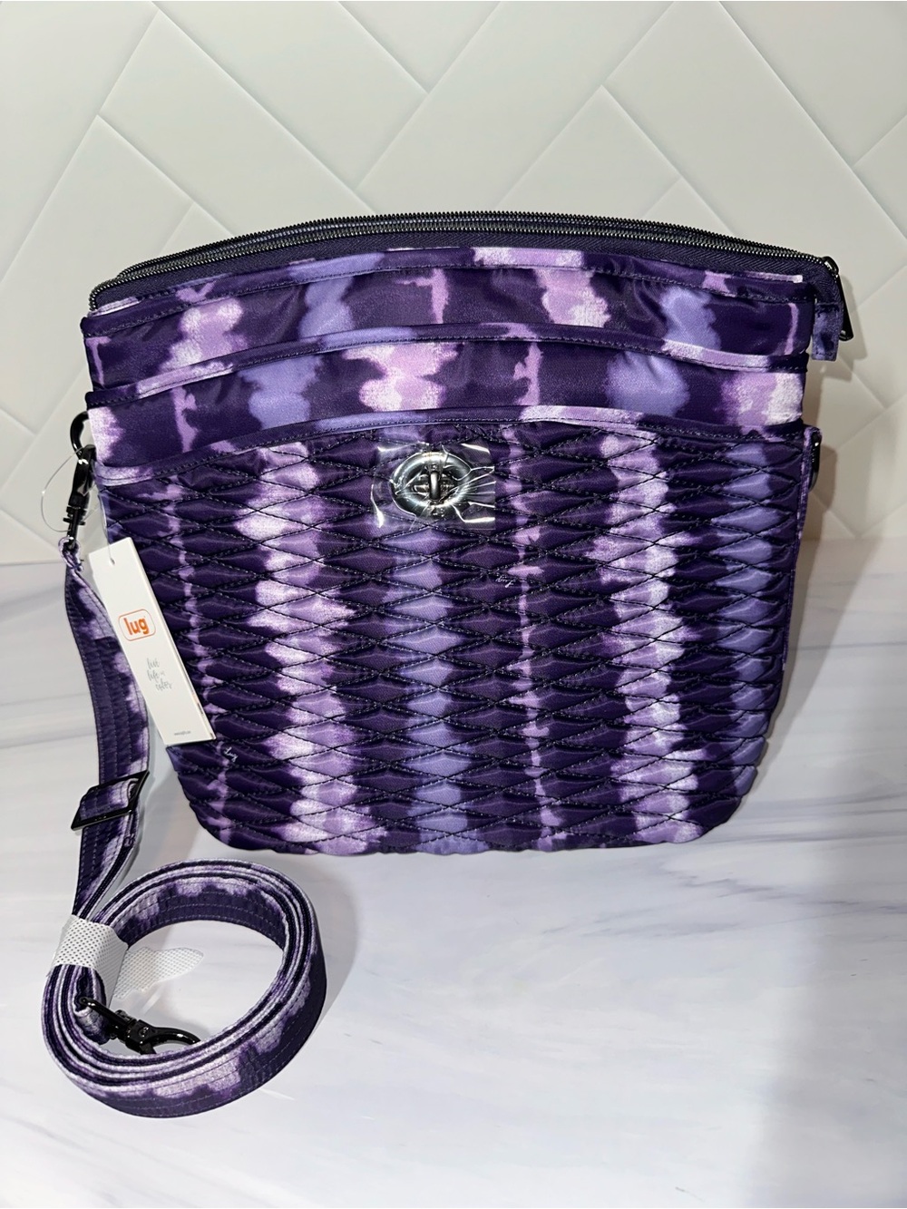 Lug Adagio crossbody in Shibori Purple NEW